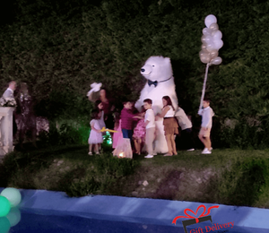 White Polar Bear for Children's Kids Parties in Athens. Order a greeting from a polar bear in Athens. Polar bear for birthday. polar bear in Athens. Order a Polar Bear for children's kids parties. Animator White Polar Bear for a Children's kids Party in Athens. Mascotte White Polar Bear at a kids children's party. Gift Delivery. Polar bear.